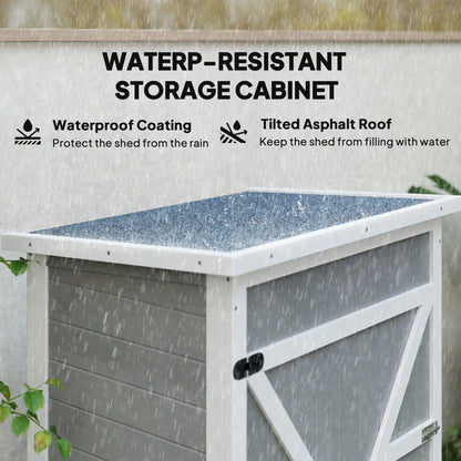 29.9x21.7x45.3 Inch Garden Storage Shed, Asphalt Roof, Shelves, Grey Sheds at Gallery Canada