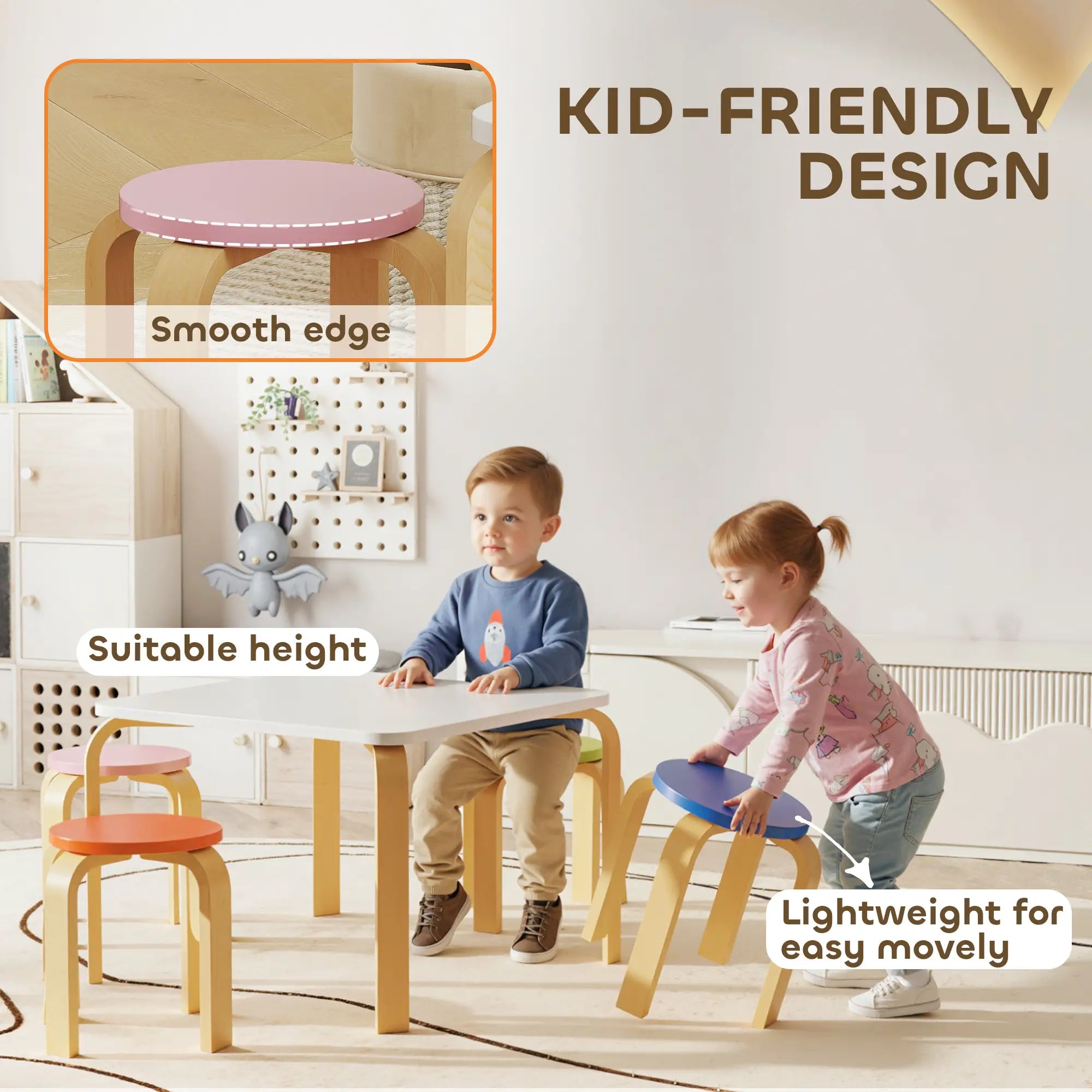 Kids Table and Chair Set, 5-Piece Children Furniture Kids Table Sets at Gallery Canada