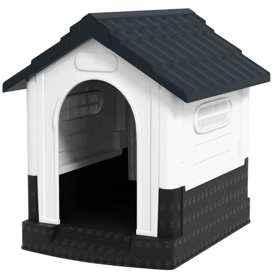 Outside Dog Kennel House, Miniature Dogs, 64.5 x 57 x 66cm, Dark Grey Dog Cages & Crates Grey, Black at Gallery Canada