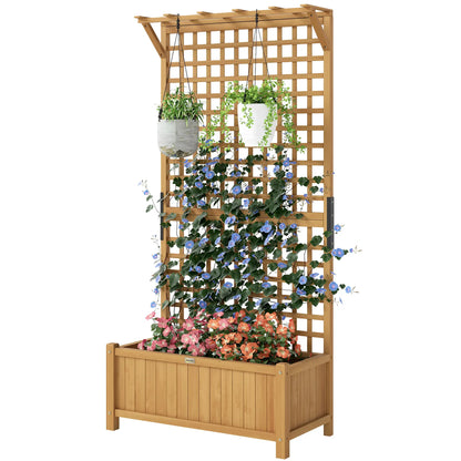 Wood Planter with Trellis, Raised Garden Bed, Privacy Screen, Yellow Wooden Planter Boxes at Gallery Canada