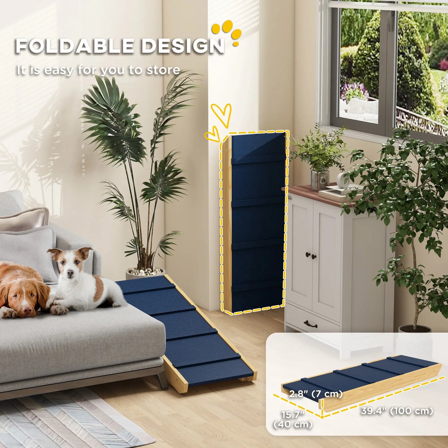 Adjustable Dog Ramp for Bed, Sofa, Non-Slip Surface, Folding Stairs Dog Stairs at Gallery Canada