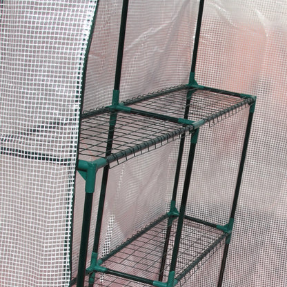 56 x 56 Walk-In Greenhouse, Portable Gardening Plant House, 2-Tier Shelf, Green Greenhouses at Gallery Canada