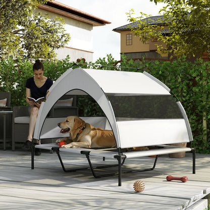 Elevated Dog Bed With Removable Canopy, Portable Pet Cot, 48" x 36" x 37" Elevated Dog Beds at Gallery Canada