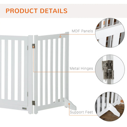 31.5"H Foldable Dog Gate with Door, 3 Panels, White Houses, Kennels & Pens at Gallery Canada