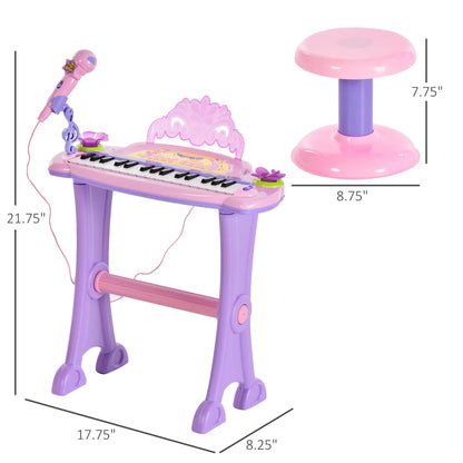 Kids Piano, 32 Keys, Electronic Keyboard with Microphone, Pink Electronic Musical Pianos at Gallery Canada