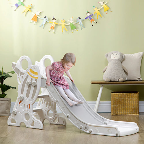 Toddler Slide Indoor, Space Theme Climber Playset, 1.5-3 Years, Grey