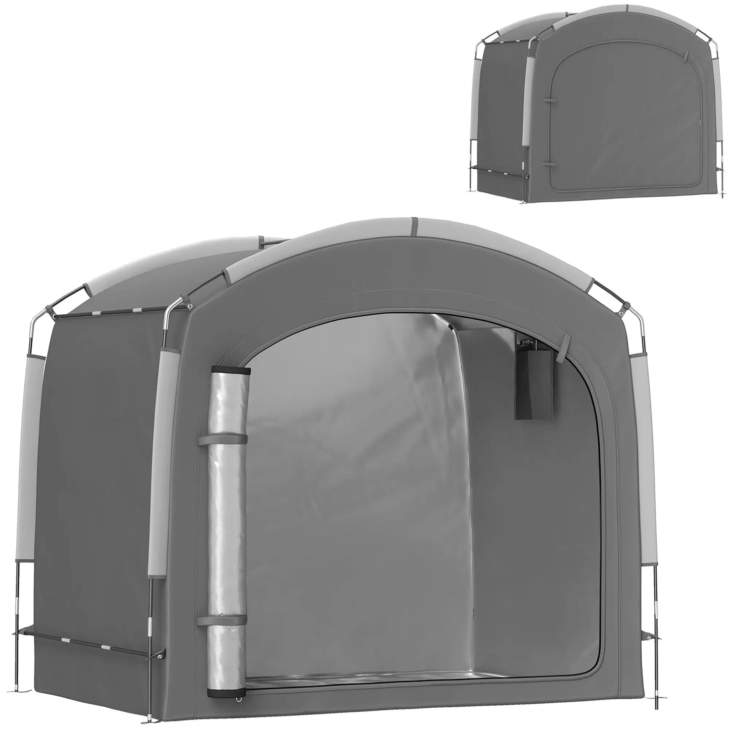 Portable Bike Storage Shed Tent, Waterproof 210D Oxford Fabric, Fits 3-4 Bicycles, Dark Grey Sheds at Gallery Canada