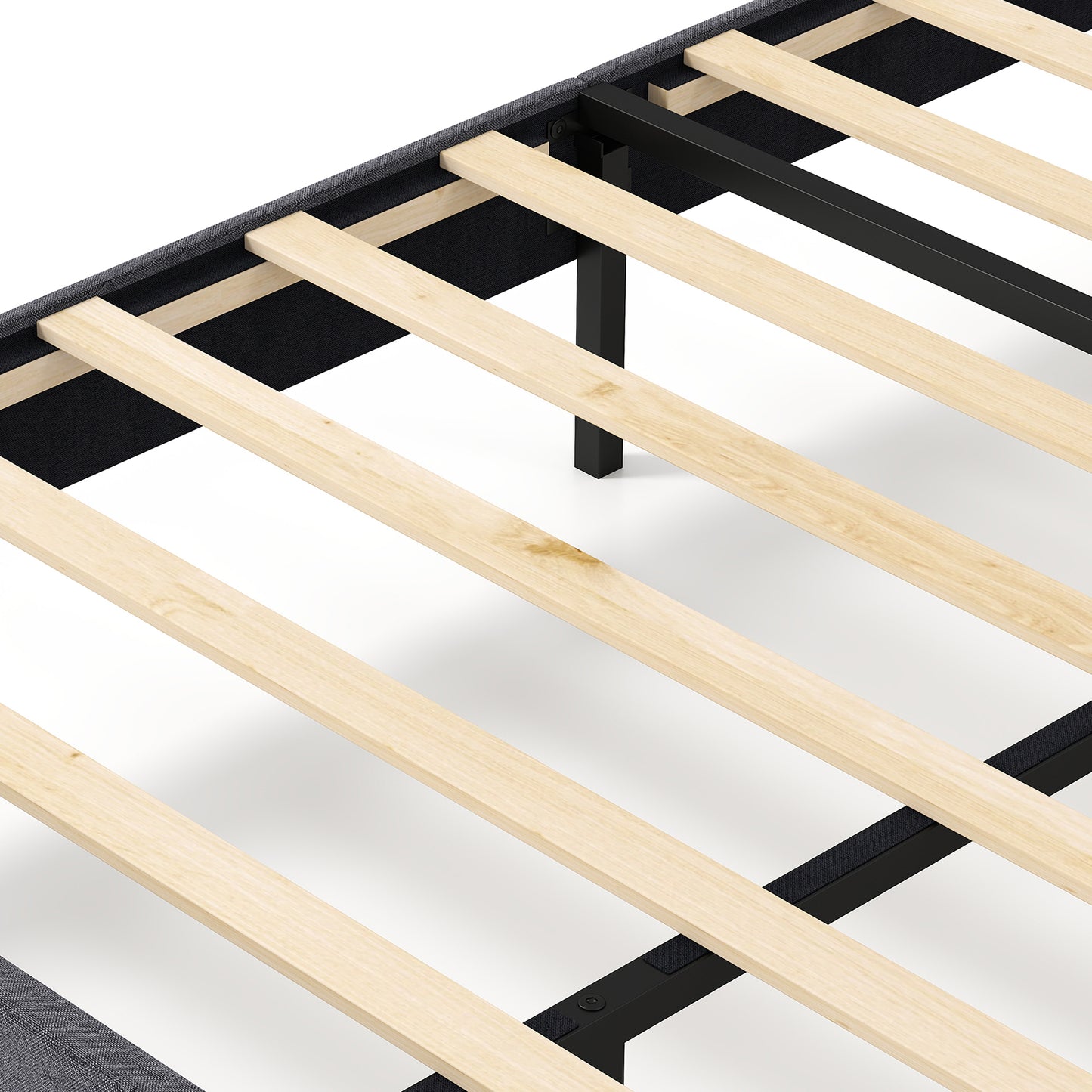 Velvet Upholstered Platform Bed with Height Adjustable Vertical Channel Headboard-Full Size Beds & Bed Frames at Gallery Canada