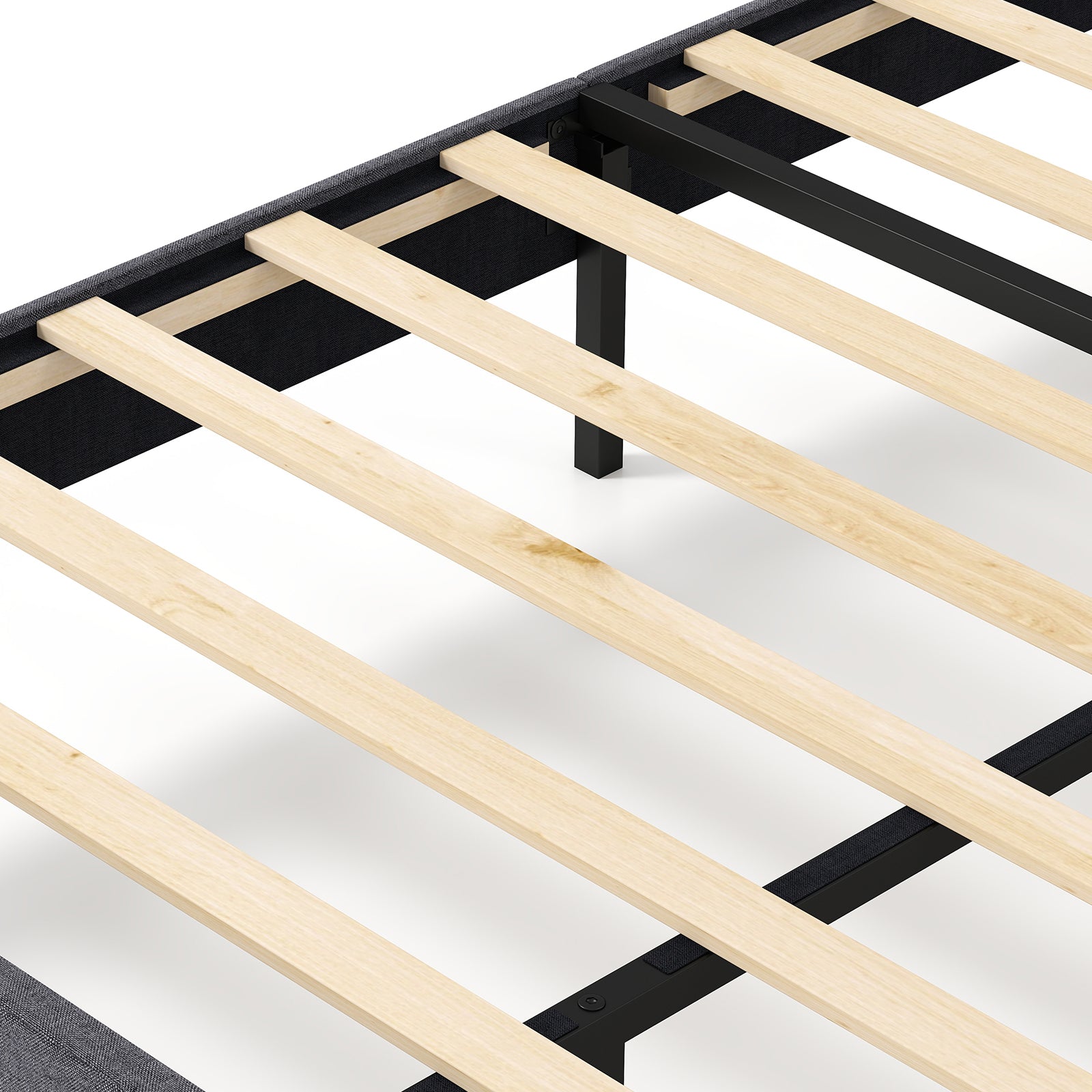 Velvet Upholstered Platform Bed with Height Adjustable Vertical Channel Headboard-Full Size Beds & Bed Frames at Gallery Canada