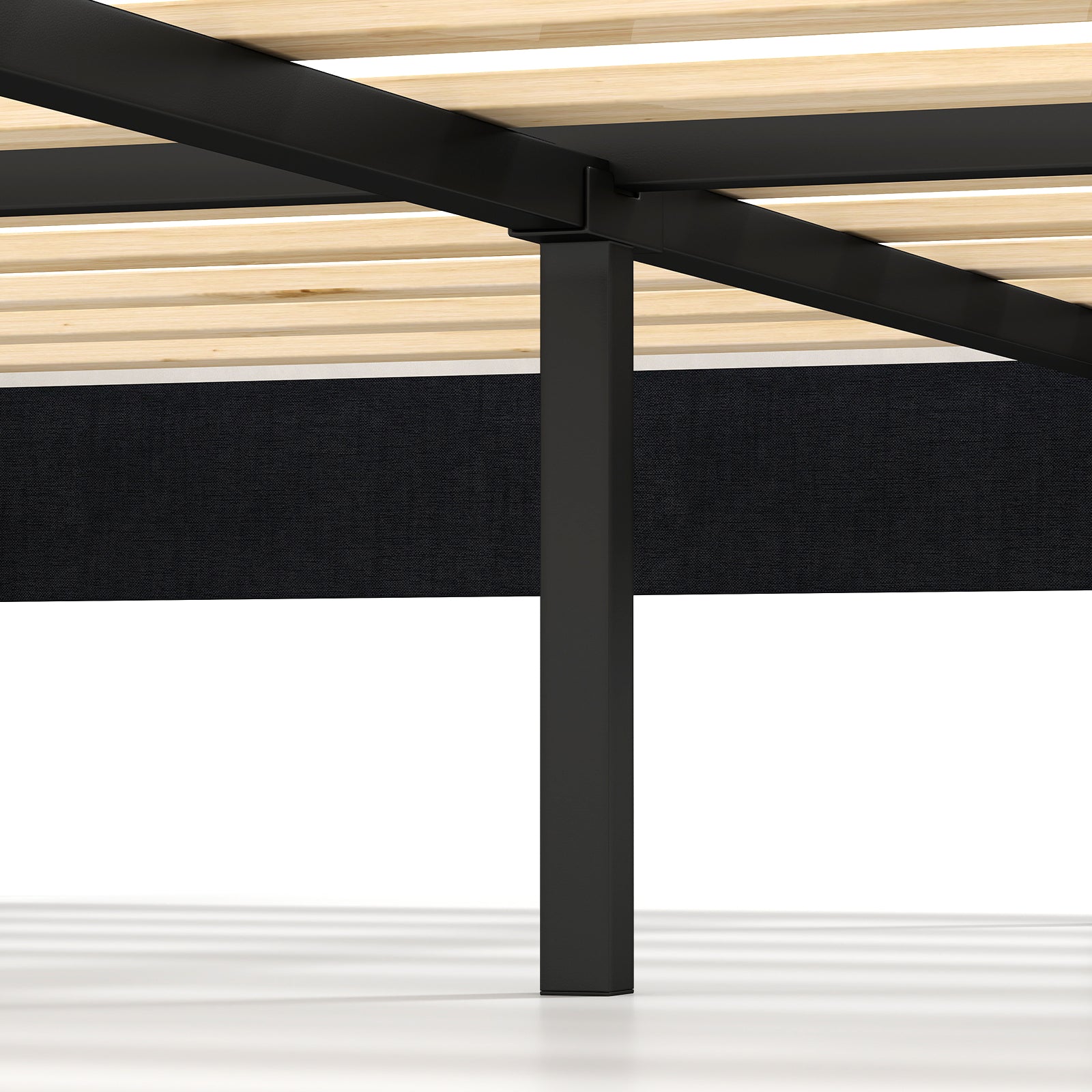 Velvet Upholstered Platform Bed with Height Adjustable Vertical Channel Headboard-Full Size Beds & Bed Frames at Gallery Canada