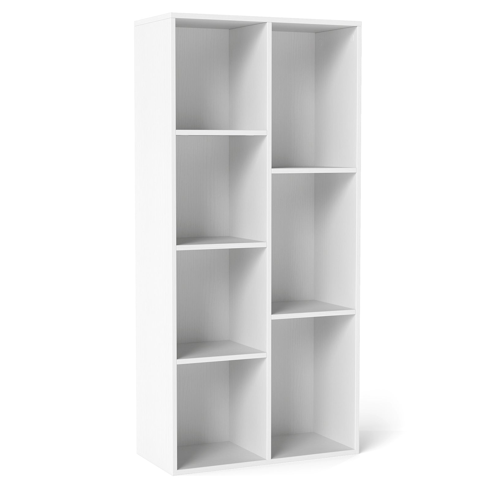 Vertical or Horizontal Freestanding Bookshelf with 7 Compartments, White Bookcases at Gallery Canada