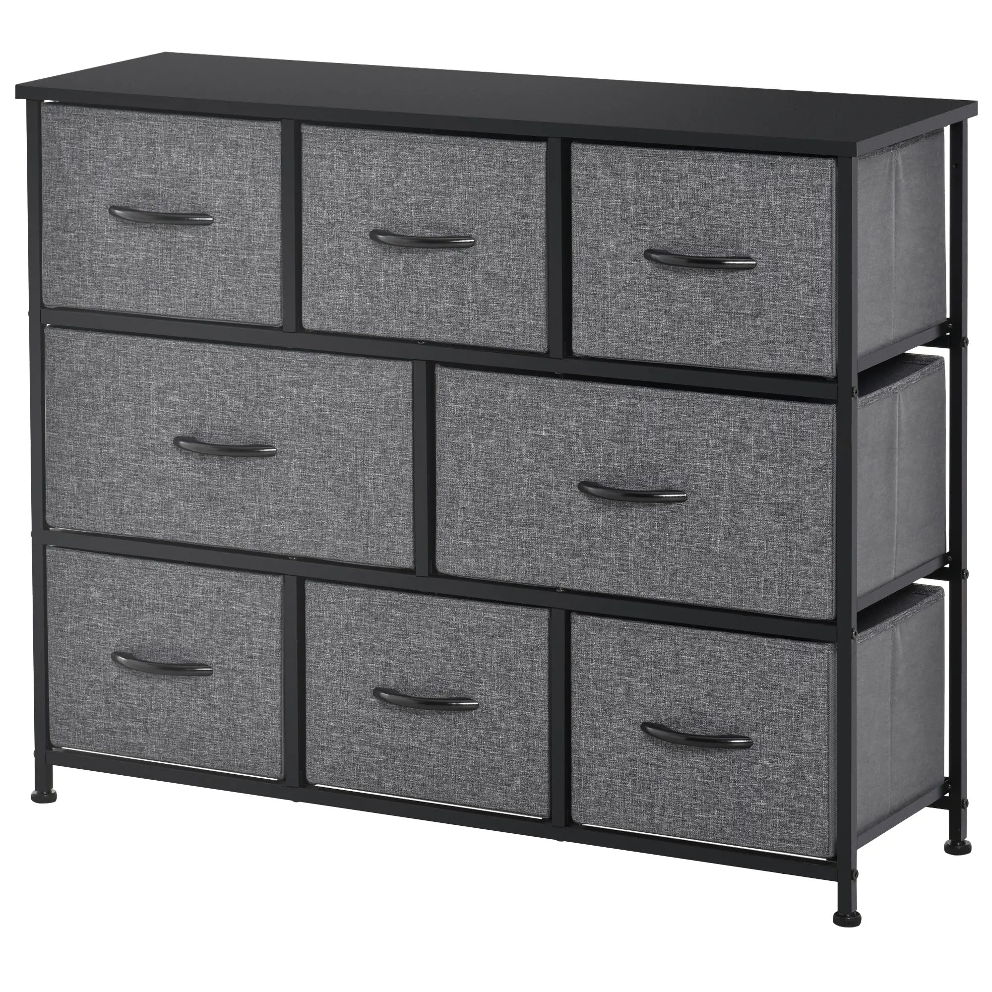 8-Bin Dresser Storage Tower, Fabric Bins with Metal Frame Storage Cabinets Black at Gallery Canada