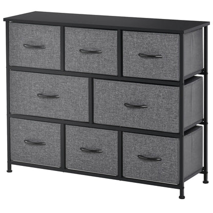 8-Bin Dresser Storage Tower, Fabric Bins with Metal Frame Storage Cabinets Black at Gallery Canada