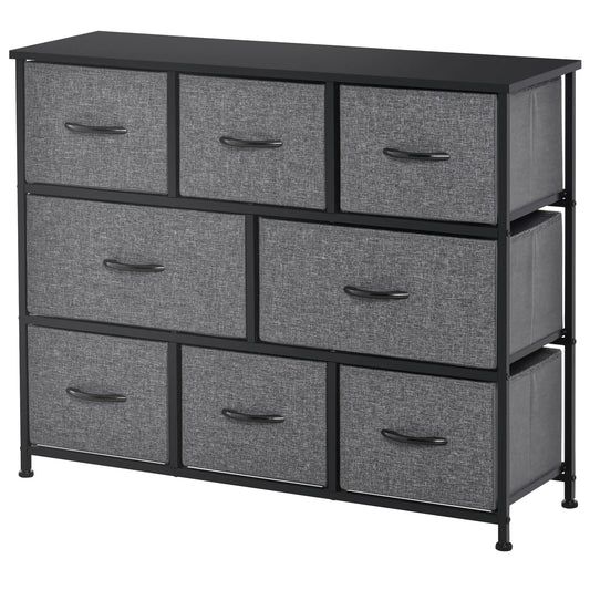 8-Bin Dresser Storage Tower, Fabric Bins with Metal Frame Storage Cabinets Black at Gallery Canada