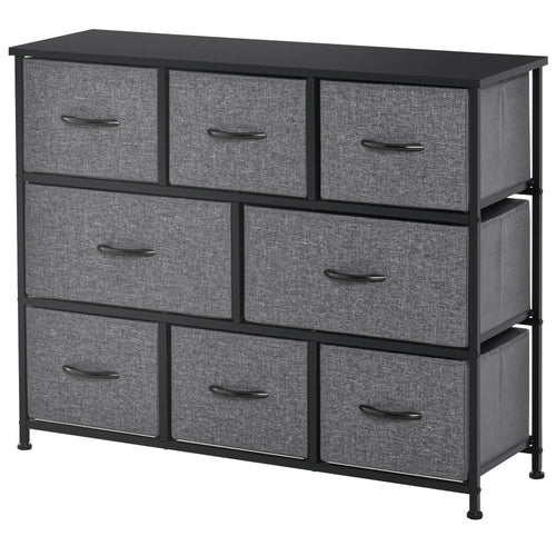 8-Bin Dresser Storage Tower, Fabric Bins with Metal Frame