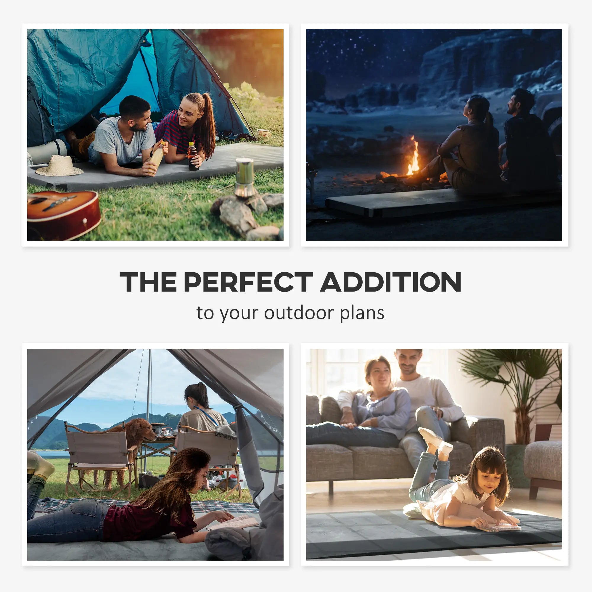 Memory Foam Camping Mat, 2.8'' Thick, Portable Roll Up, Grey Camping Cots at Gallery Canada