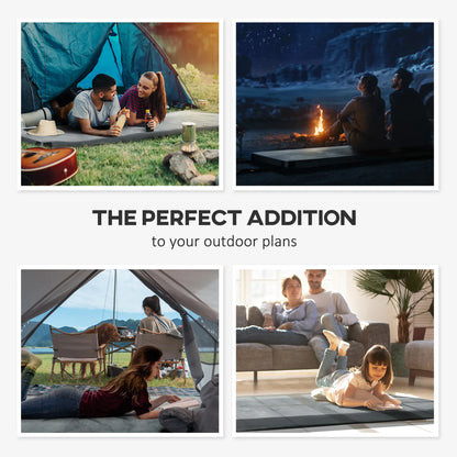 Memory Foam Camping Mat, 2.8'' Thick, Portable Roll Up, Grey Camping Cots at Gallery Canada