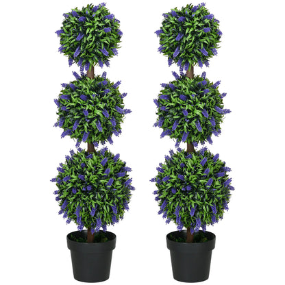 Artificial Lavender Plant Set, 3.5ft, Indoor Outdoor Decor Artificial Trees at Gallery Canada