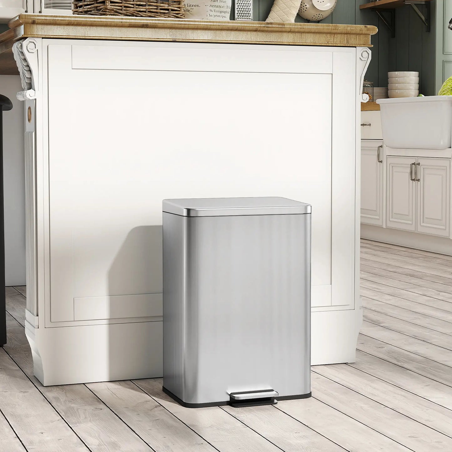 5.3 Gallon/20 L Garbage Bin, Soft Close Lid, Removable Bucket, Silver Small Kitchen Appliances at Gallery Canada