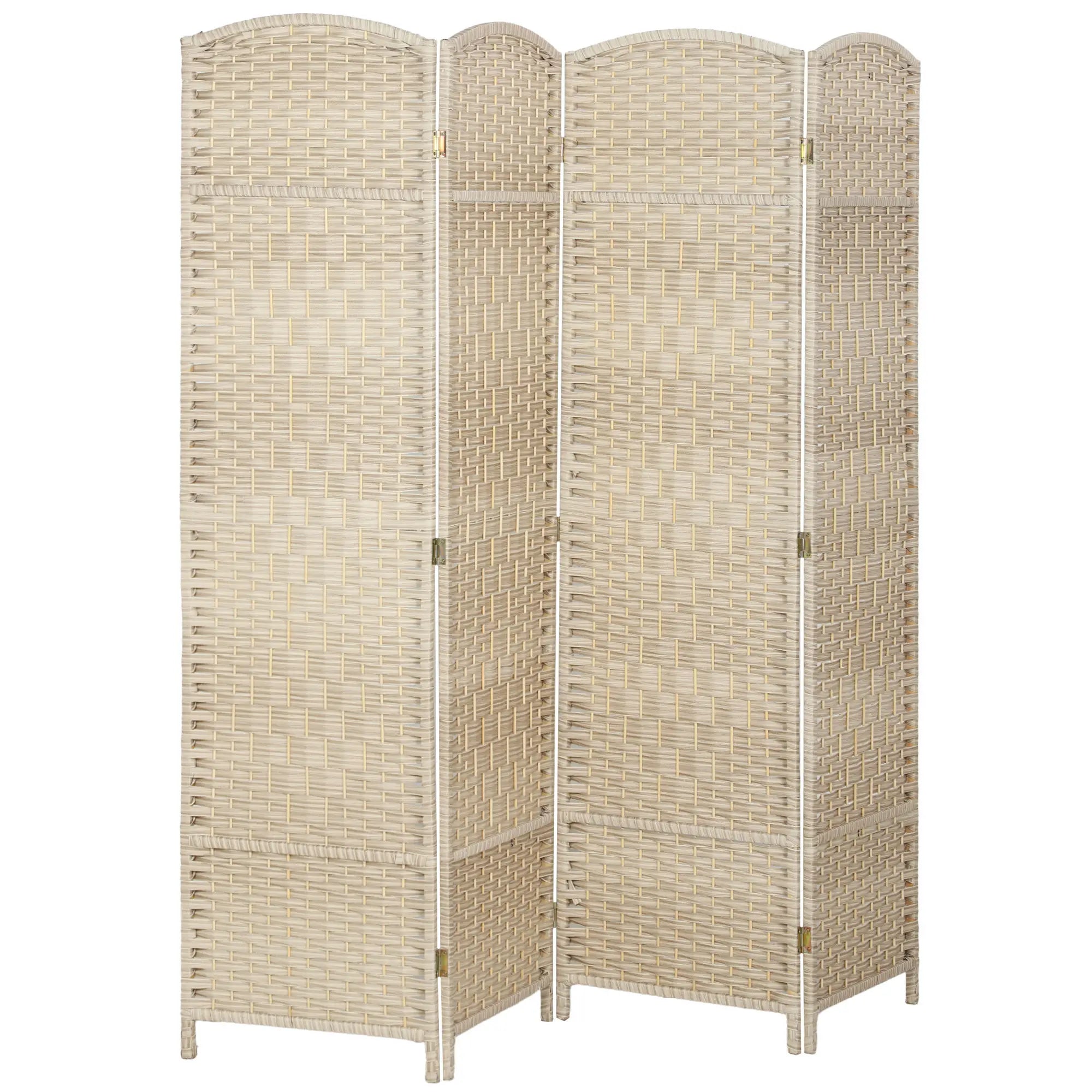 6 Ft Tall Folding Room Divider, 4 Panel Privacy Screen, Light Oak Room Dividers at Gallery Canada
