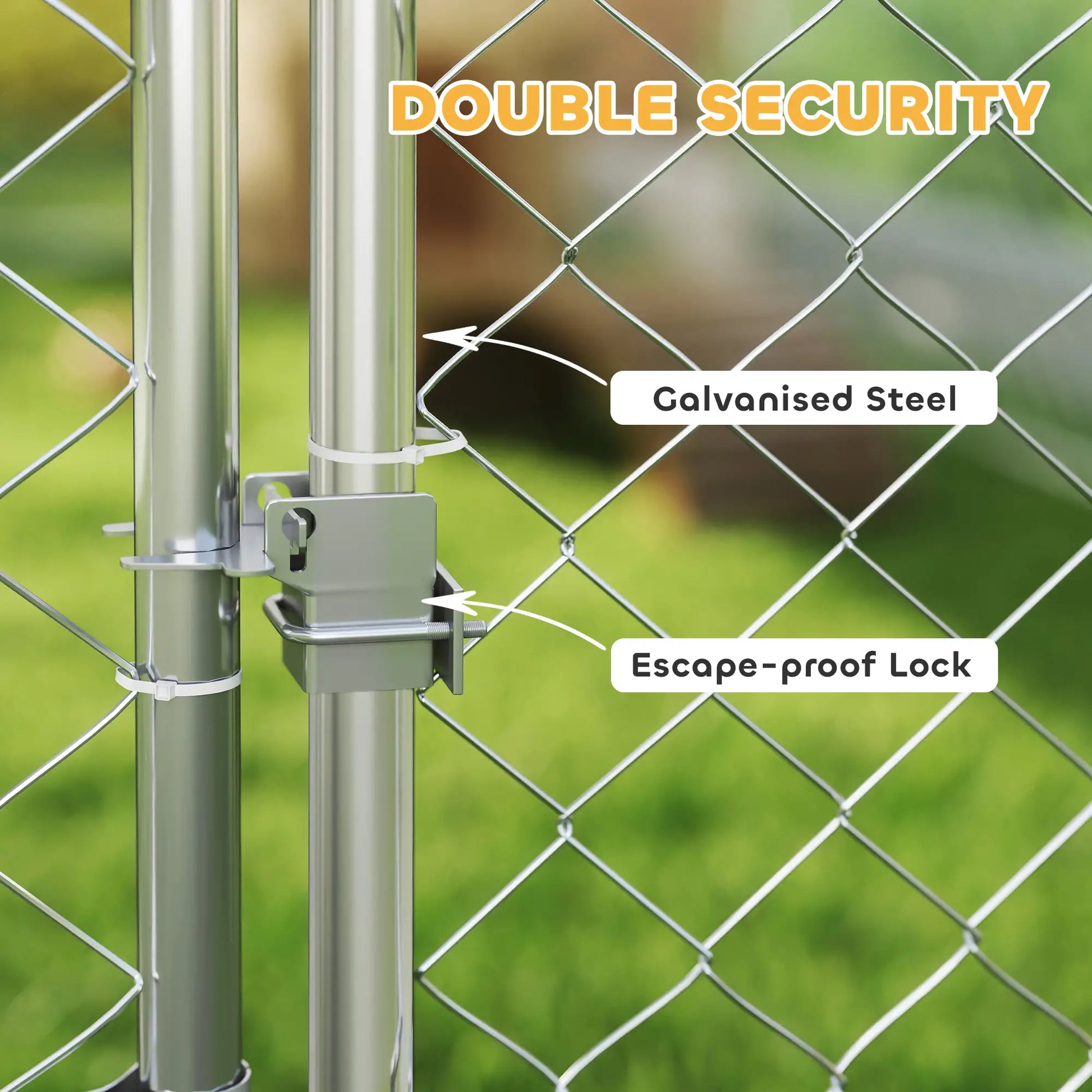 Outdoor Dog Run, Adjustable Rotating Bowls, Waterproof Cover, 6.6' x 6.6' x 5.1' Houses, Kennels & Pens at Gallery Canada