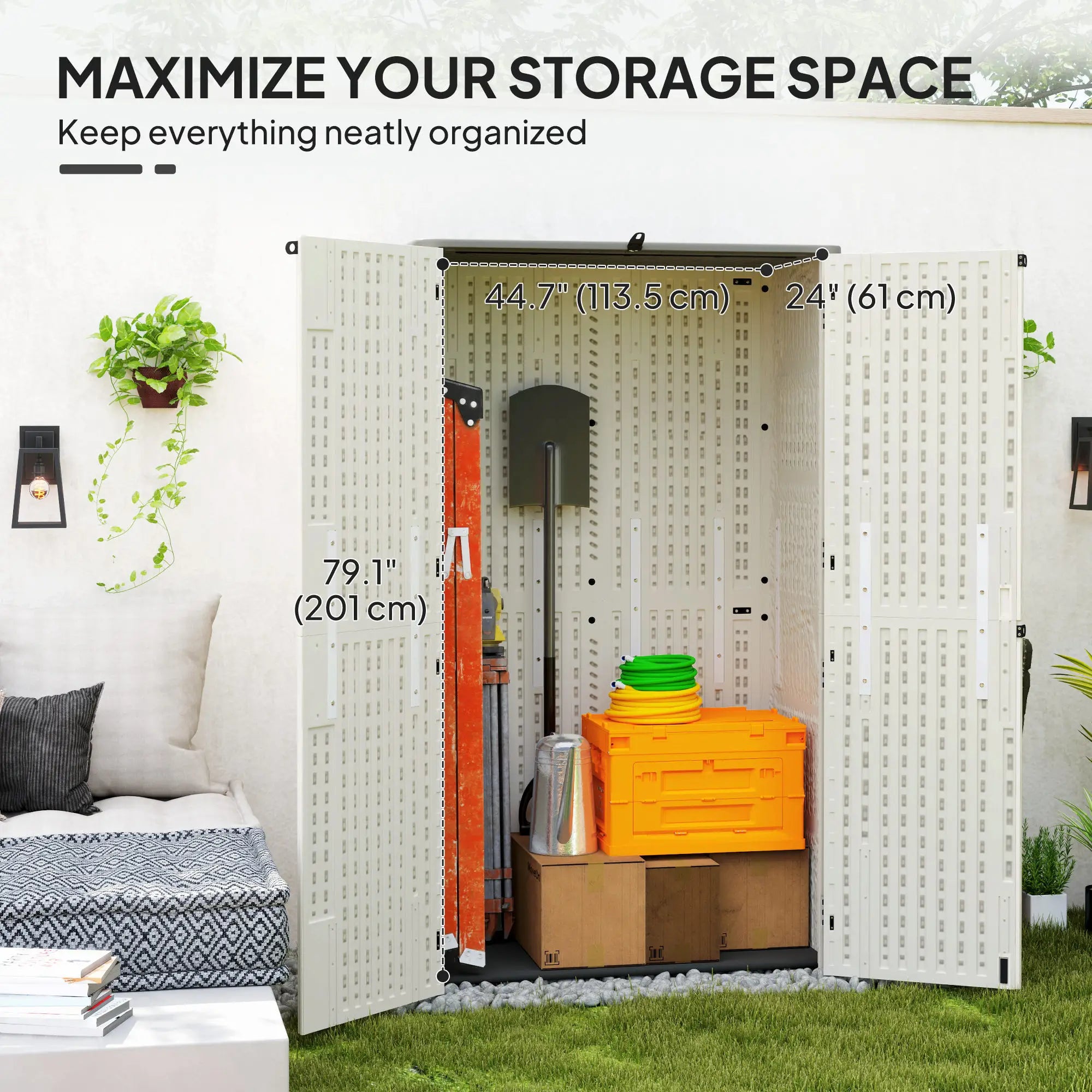 368 Gallon Outdoor Storage Cabinet, Openable Top, Lockable Doors Sheds at Gallery Canada