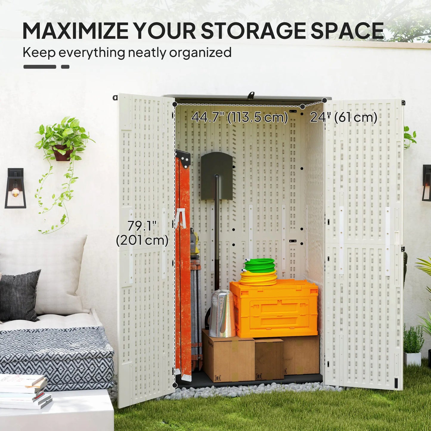 368 Gallon Outdoor Storage Cabinet, Openable Top, Lockable Doors Sheds at Gallery Canada