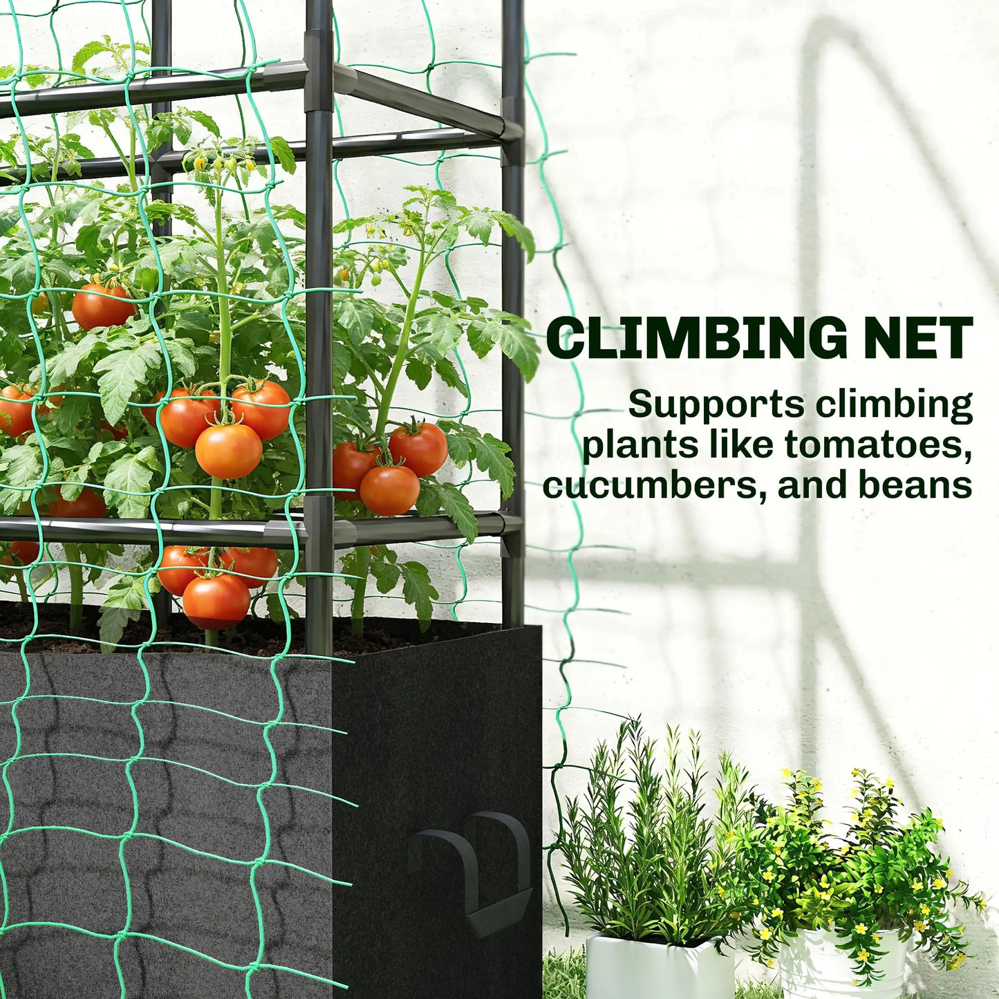 Raised Garden Bed With Trellis, Tomato Cage, 52.8 Gal Grow Bag Raised Garden Beds at Gallery Canada