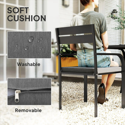 2 Outdoor Dining Chairs, Aluminum Frame, Soft Cushion, Grey Bistro Sets at Gallery Canada