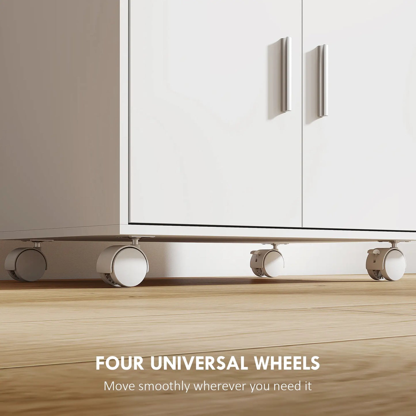 Microwave Cart with Wheels, Storage Cabinet, White Kitchen Islands & Kitchen Carts at Gallery Canada
