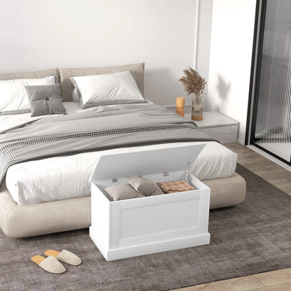 31.5 Inches Storage Chest, Wooden Box, Wood Grain, White Storage Cabinets at Gallery Canada