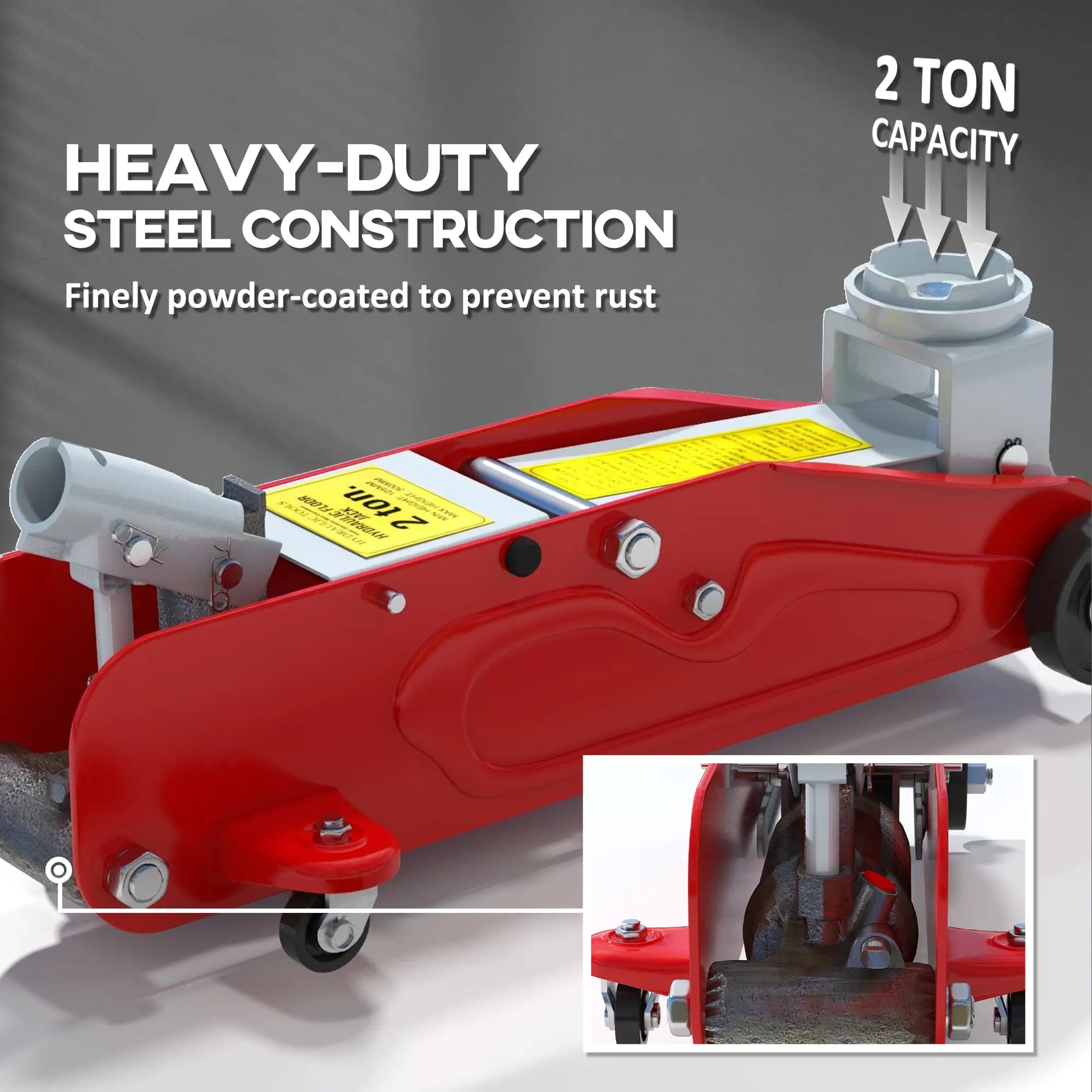 Hydraulic Racing Floor Jack, 4.7"-11.8" Lifting Range, 2 Ton Capacity, Red Automotive at Gallery Canada