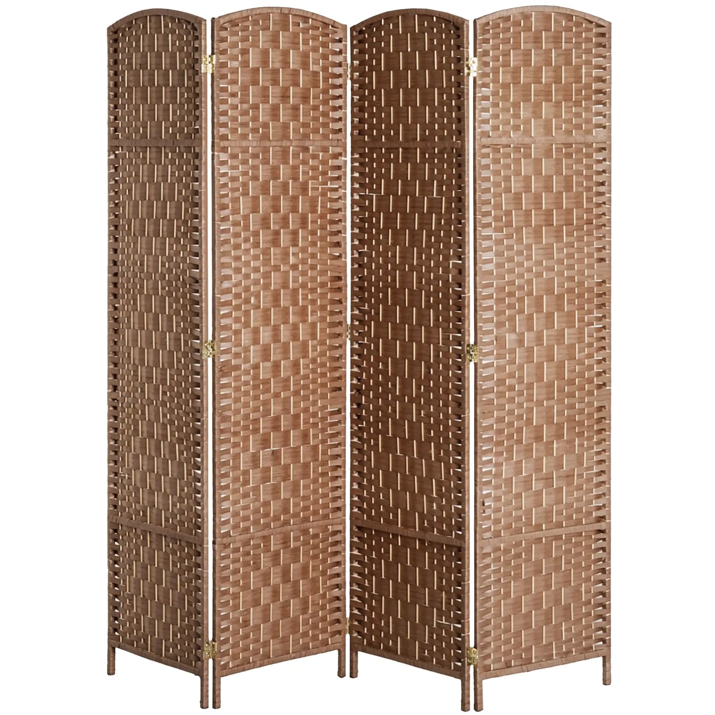 6ft Folding Room Divider, 4 Panel Wooden Frame, Natural Room Dividers Natural at Gallery Canada