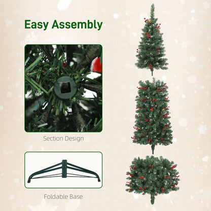 7 ft Pencil Prelit Christmas Tree, LED Light, 8 Modes, Silver Glitter Pre Lit Christmas Trees at Gallery Canada
