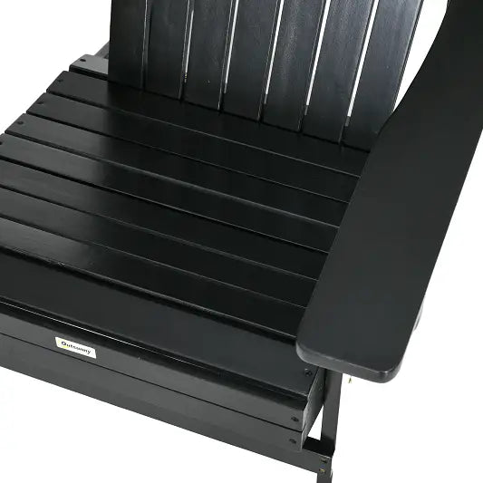 Classic Adirondack Chair, Garden Deck Chair with Cup Holder, Black Patio Chairs at Gallery Canada
