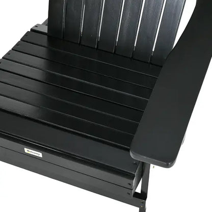 Classic Adirondack Chair, Garden Deck Chair with Cup Holder, Black Patio Chairs at Gallery Canada