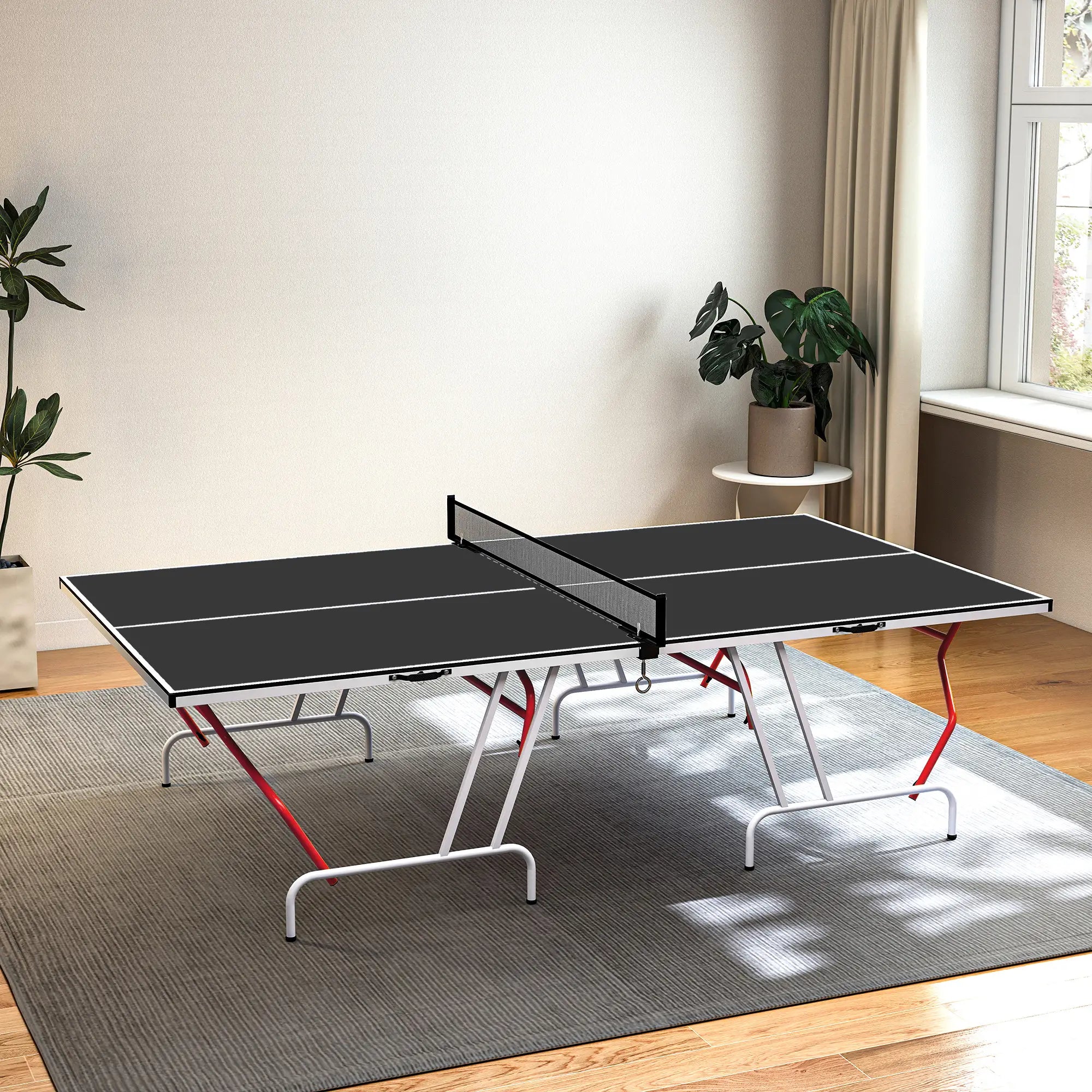 9' x 5' Full Size Table Tennis Table, Folding, Dark Grey Game Tables at Gallery Canada