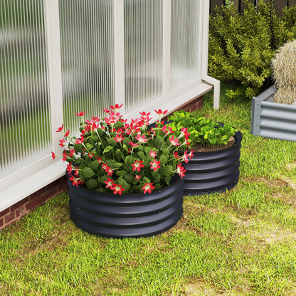 Set of 2 Raised Garden Beds, Metal Planter Box, Easy Assembly, Dark Grey Raised Garden Beds at Gallery Canada