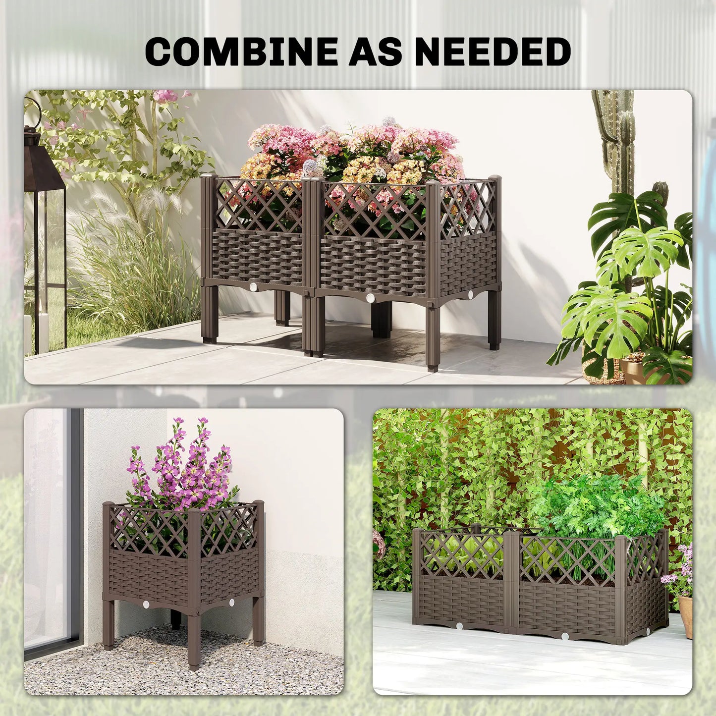 Raised Garden Bed With Legs, Self Watering Planter Box, 31.5" x 15.7" x 20.3" Elevated Garden Beds at Gallery Canada