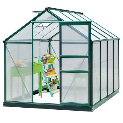 6.2' x 8.3' x 6.6' Polycarbonate Greenhouse, Walk-In w/ Slide Door, Clear Walk In Greenhouses at Gallery Canada