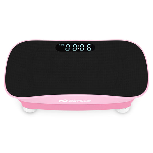 Vibration Plate Exercise Machine for Lymphatic Drainage and Weight Loss with 10 Speed Intensities, Pink