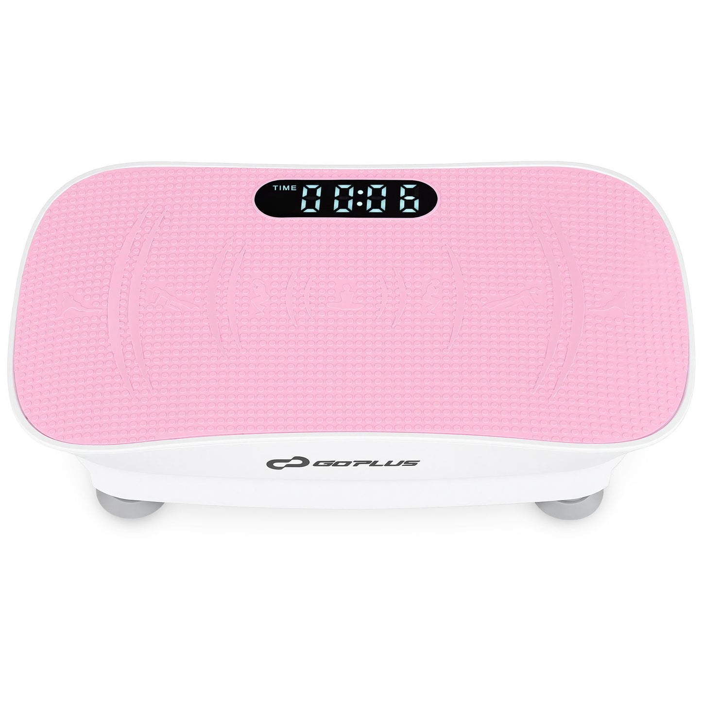 Vibration Plate Exercise Machine for Lymphatic Drainage and Weight Loss with 10 Speed Intensities, White & Pink Vibration Exercise Machines White & Pink at Gallery Canada