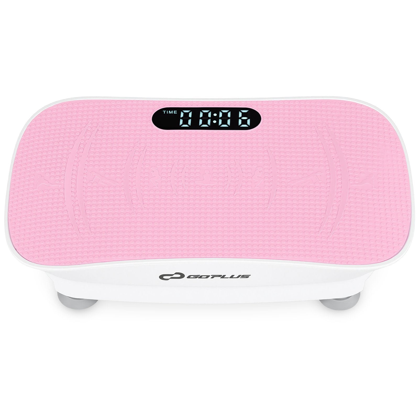 Vibration Plate Exercise Machine for Lymphatic Drainage and Weight Loss with 10 Speed Intensities, White & Pink Vibration Exercise Machines White & Pink at Gallery Canada