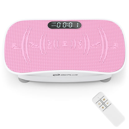 Vibration Plate Exercise Machine, 10 Speed Intensities, White Pink Vibration Exercise Machines White & Pink at Gallery Canada