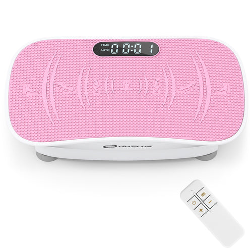 Vibration Plate Exercise Machine, 10 Speed Intensities, White Pink