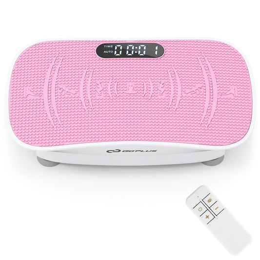 Vibration Plate Exercise Machine, 10 Speed Intensities, White Pink Vibration Exercise Machines White & Pink at Gallery Canada