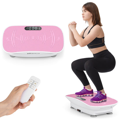 Vibration Plate Exercise Machine, 10 Speed Intensities, White Pink Vibration Exercise Machines at Gallery Canada