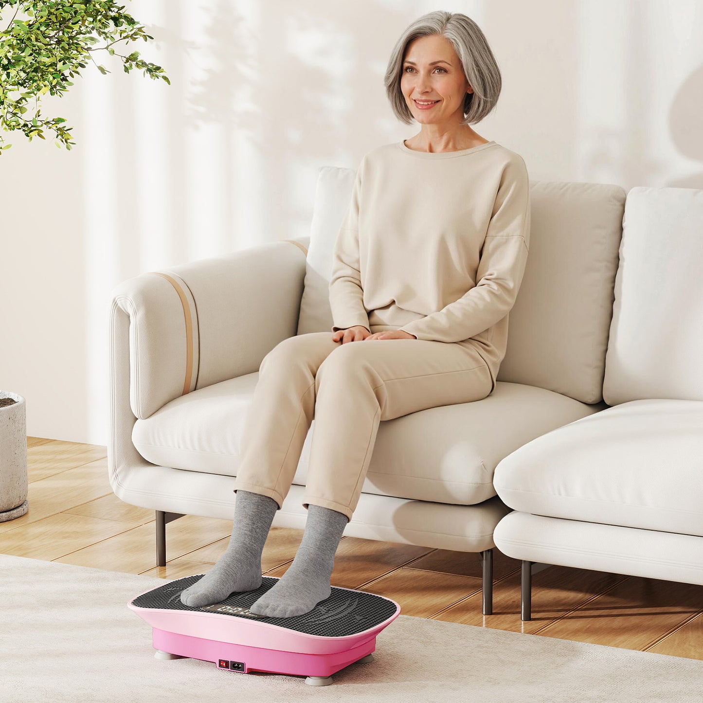 Vibration Plate Exercise Machine, 10 Speed Intensities, Pink Vibration Exercise Machines at Gallery Canada
