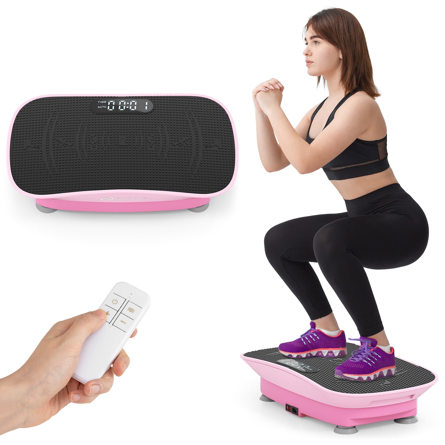 Vibration Plate Exercise Machine, 10 Speed Intensities, Pink Vibration Exercise Machines at Gallery Canada
