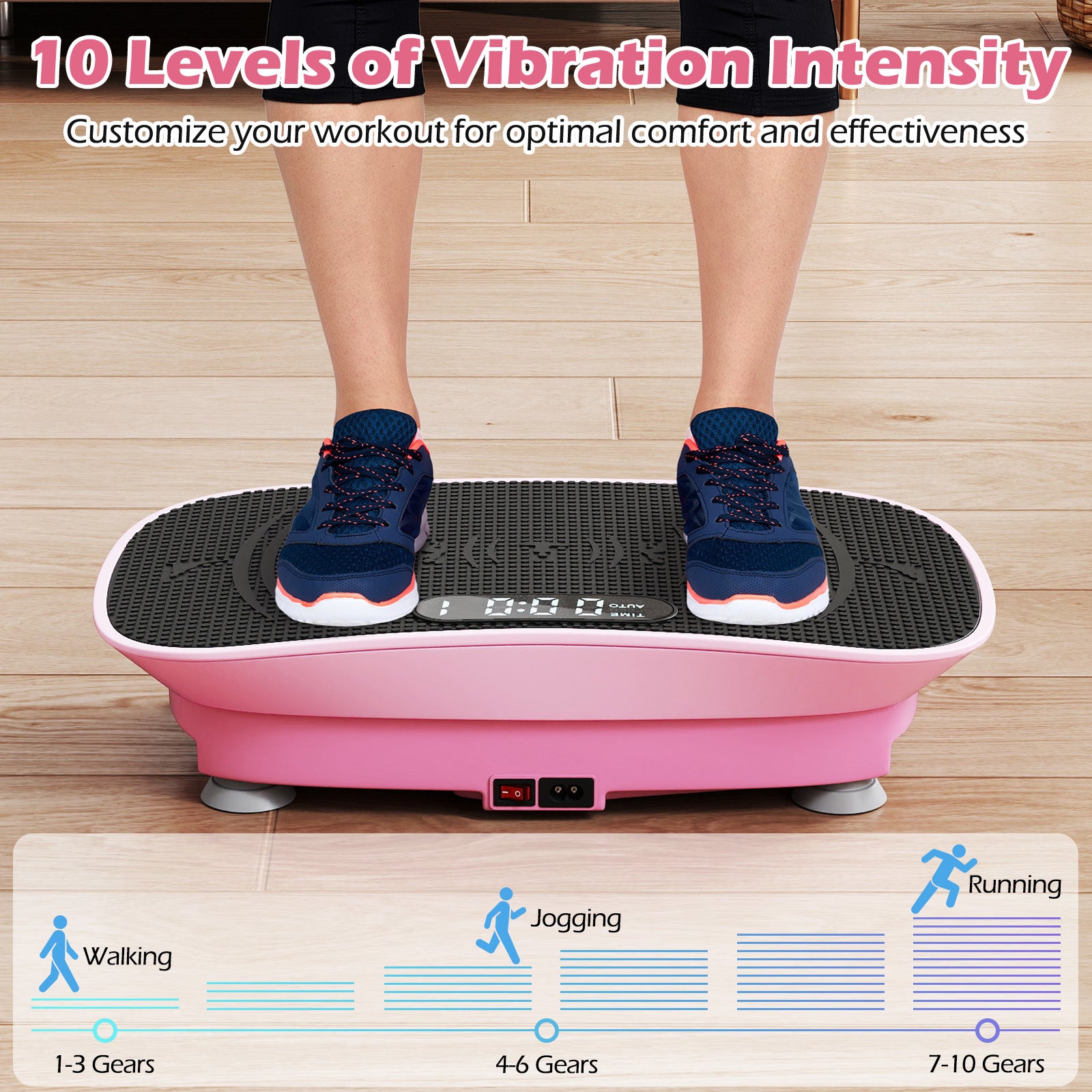 Vibration Plate Exercise Machine, 10 Speed Intensities, Pink Vibration Exercise Machines at Gallery Canada
